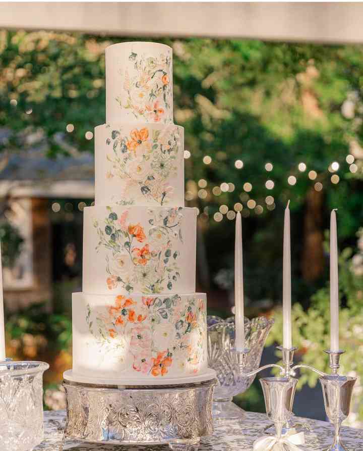 FLORAL PASTED WEDDING CAKE 