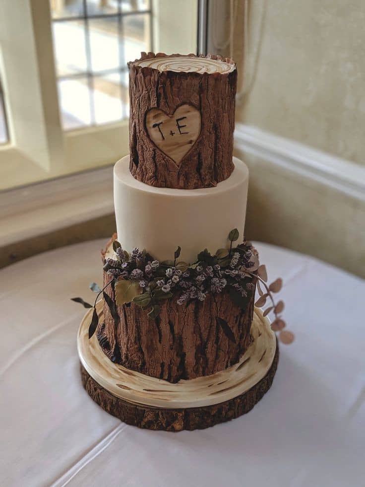 CUT TREE LOGS CAKE THEME 