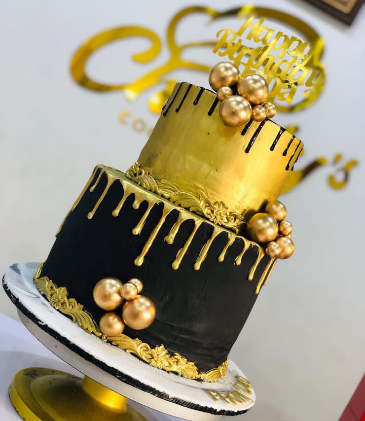 GOLDEN BIRTHDAY CAKE 