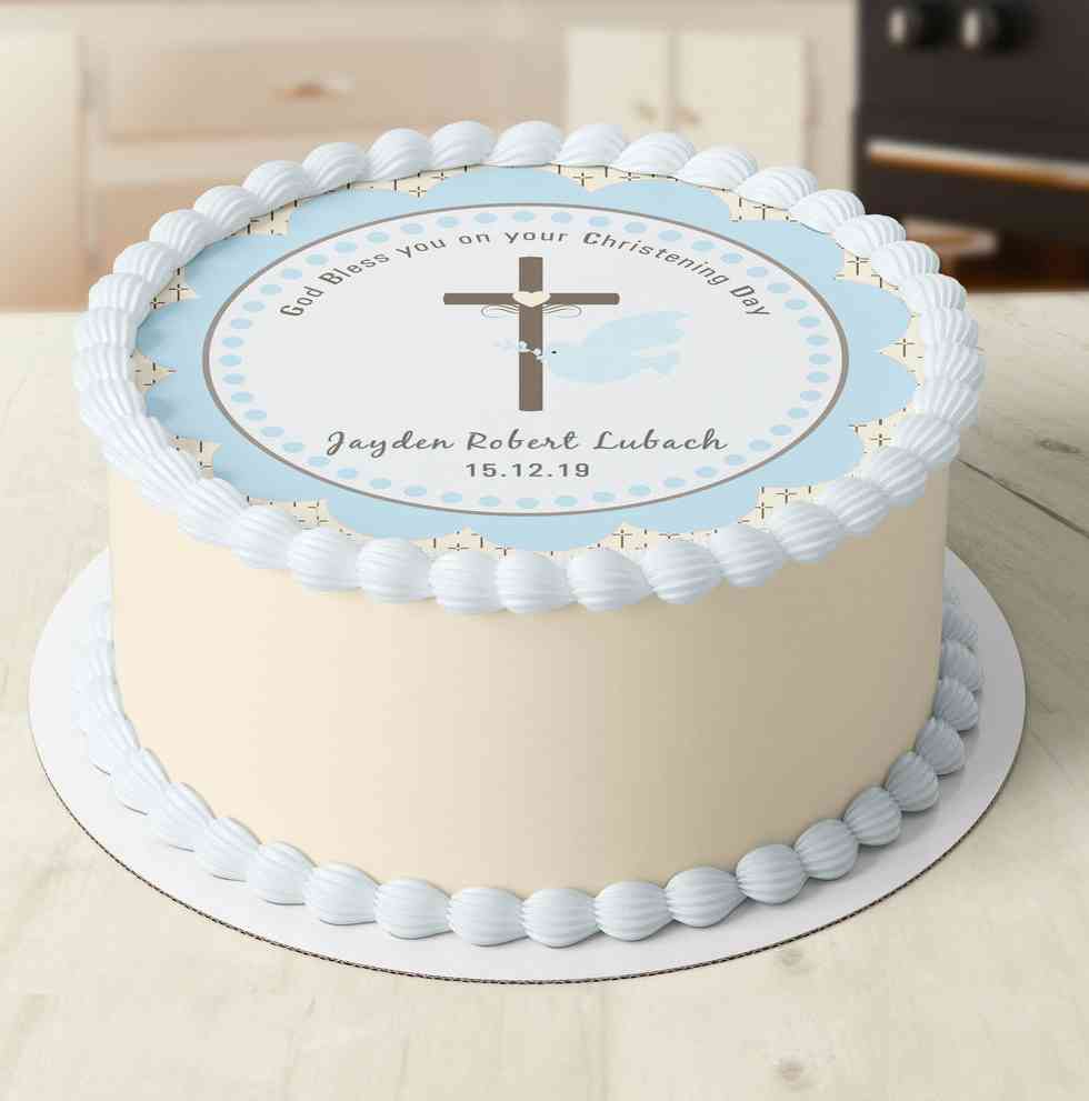 10INCH BUTTER BAPTISM CAKE WITH AN EDIBLE PRINT 