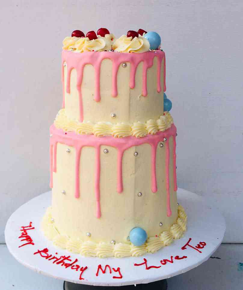 TWO TIER BIRTHDAY BUTTER CAKE 374