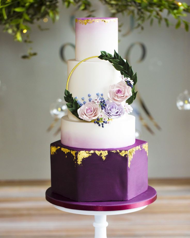 PURPLE BLENDED WEDDING CAKE 