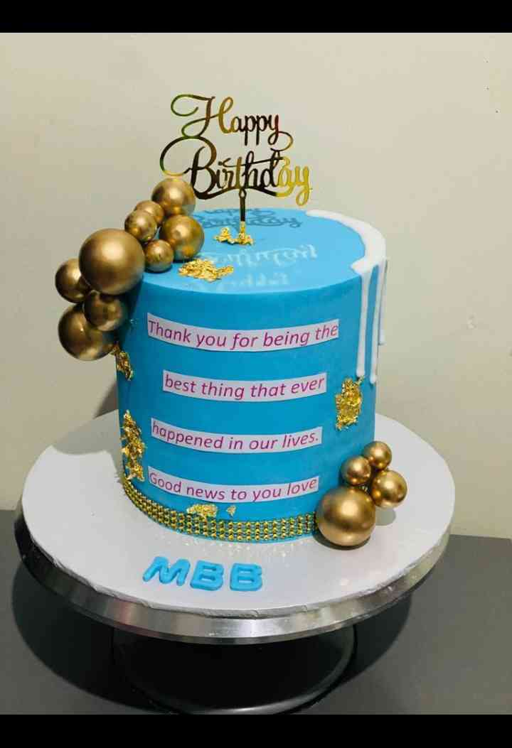 ROYAL BLUE GOLD DECORATED CAKE 