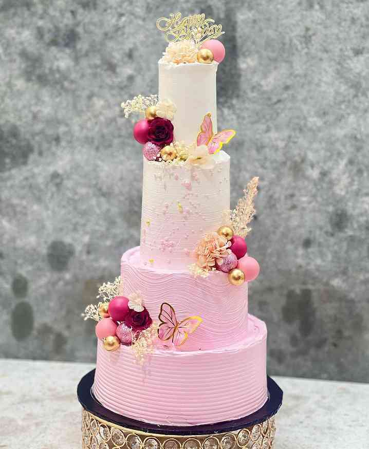 PINK LOVE 4 TIER CAKE