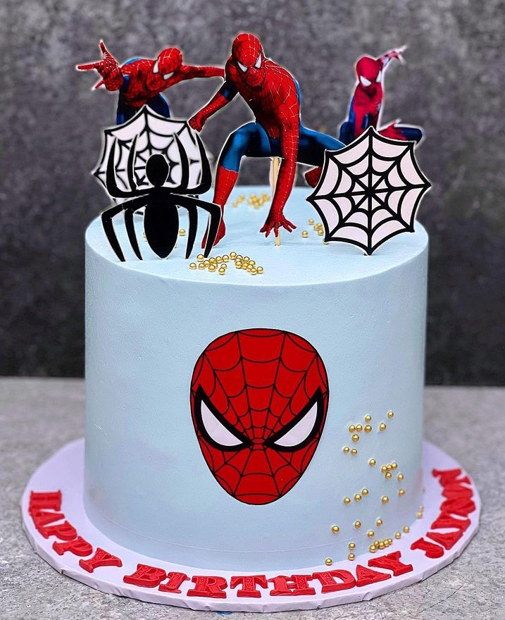 SPIDER MAN CAKE BABY BLUE 