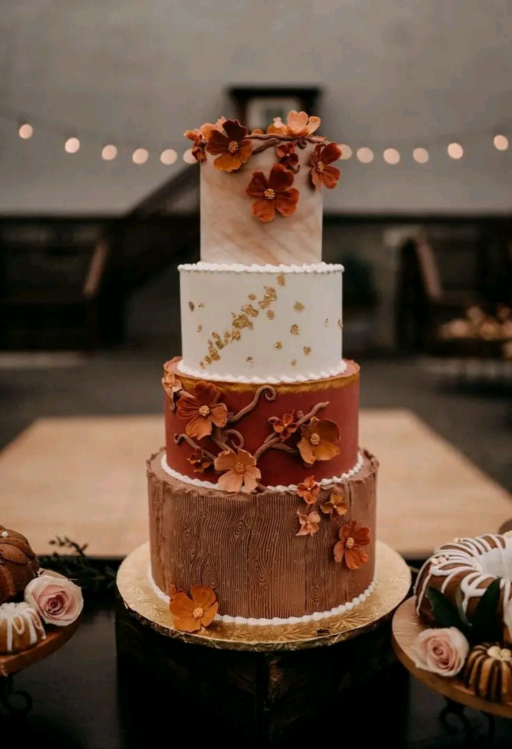 GOLDEN BROWN WEDDING CAKE 