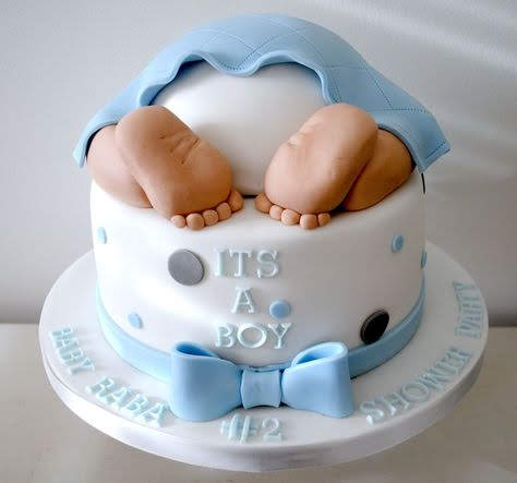 BABY BOY GENDER REVEAL CAKE 