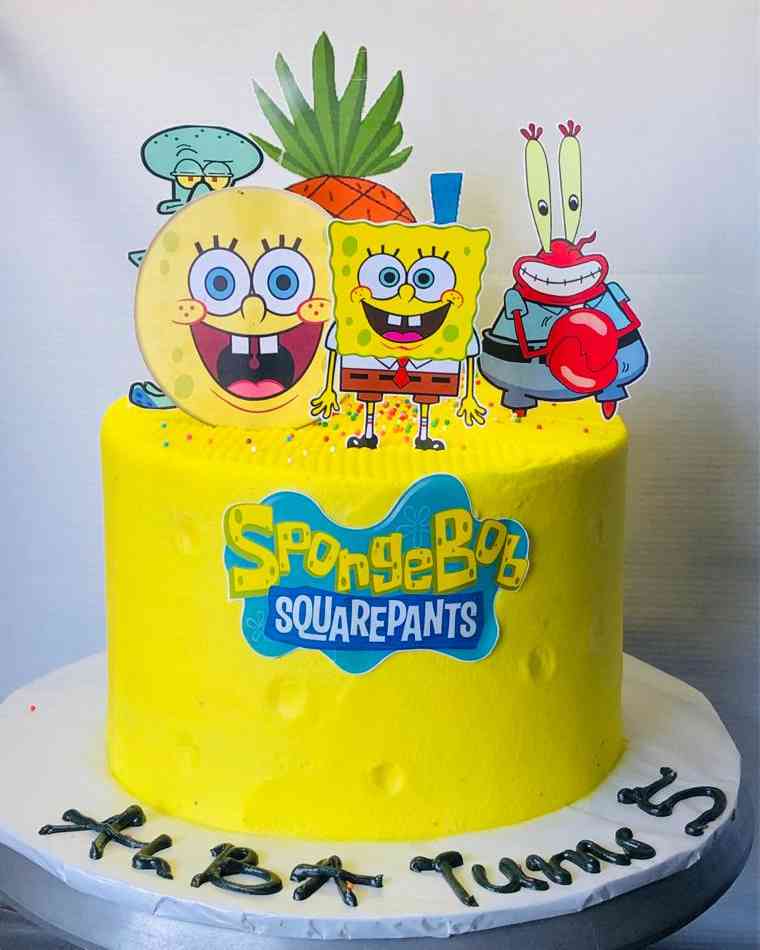 YYELLW SPONGE BOB  CAKE