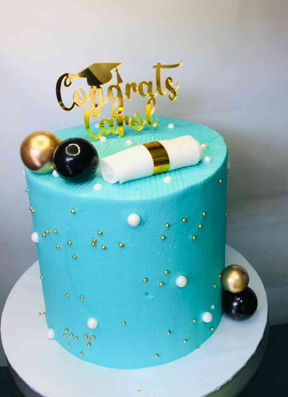 SKY BLUE GRADUATION CAKE .N