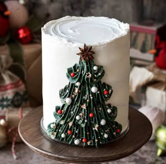 CHRISTMAS TREE THEMED CAKE 