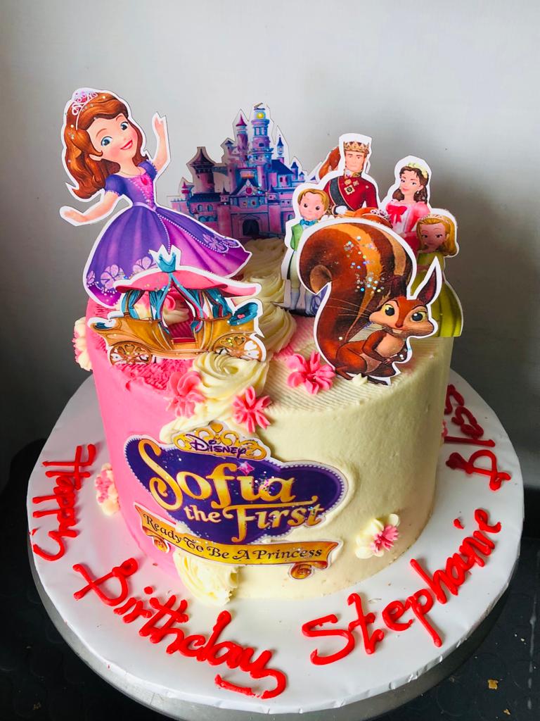 SOFIA THE FIRST DOUBLE COLORS BIRTHDAY CAKES 