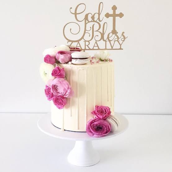 GOD BLESS ZARA BAPTISM CAKE 