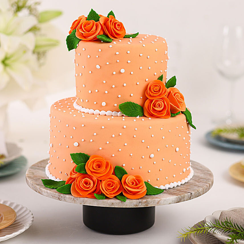 2 TIER SIMPLE WEDDING CAKE