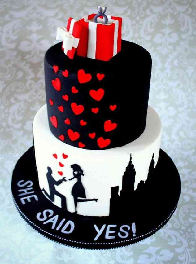 2TIER FONDANT PROPOSAL CAKE .F5