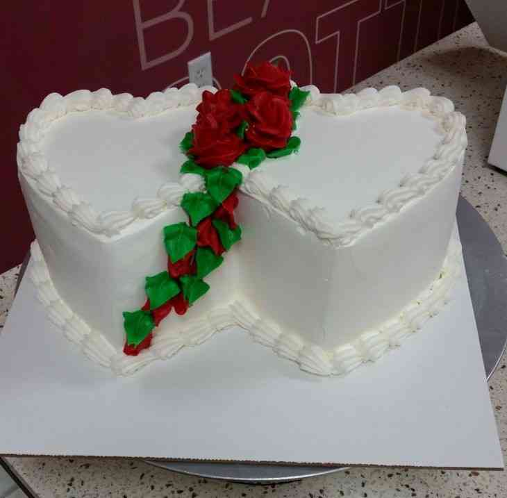 DOUBLE HEART SHAPED BIRTHDAY CAKE 