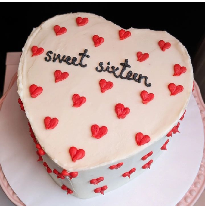 SWEET SIXTEEN YUMMY HEART CAKE