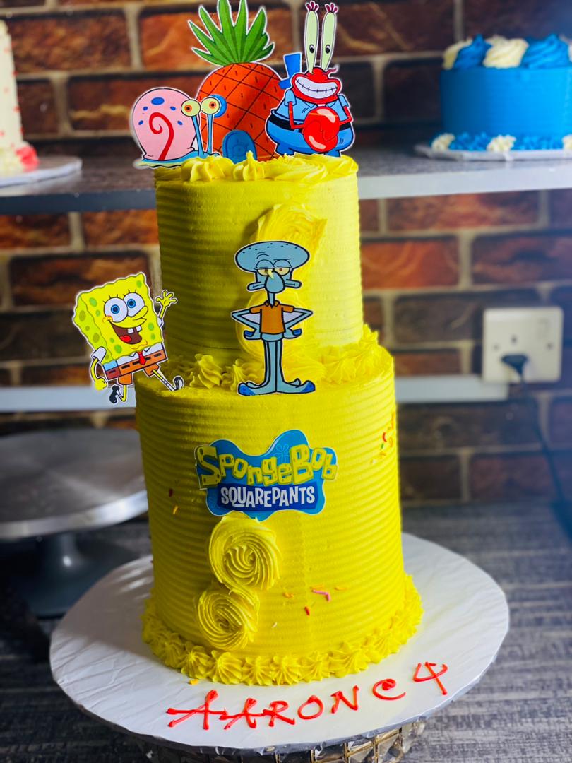 SPONGE BOB 2 TIER CAKES