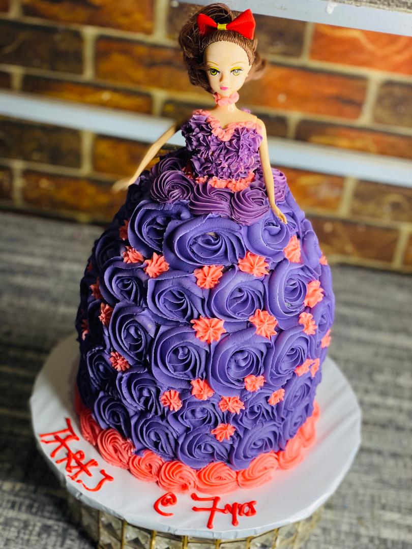 PURPLE BARBIE DOLL CAKE