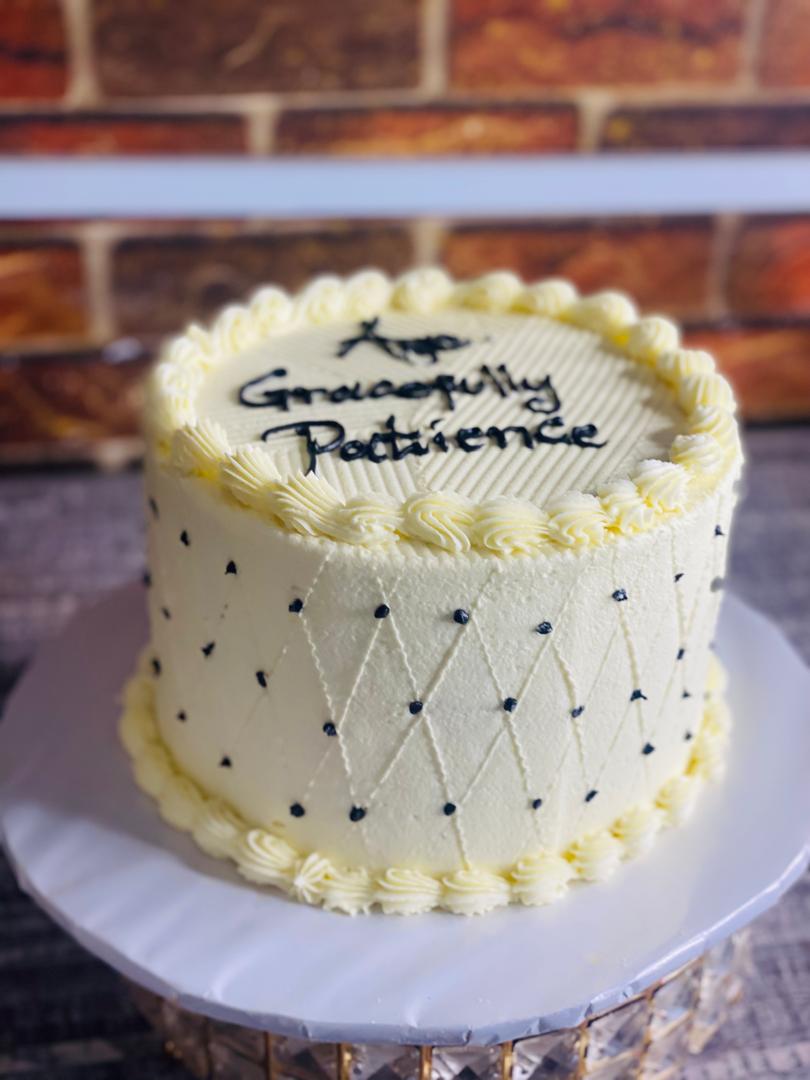 WHITE COLORED BIRTHDAY CAKE 