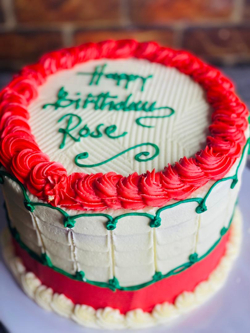 CREAM RED BIRTHDAY CAKE 