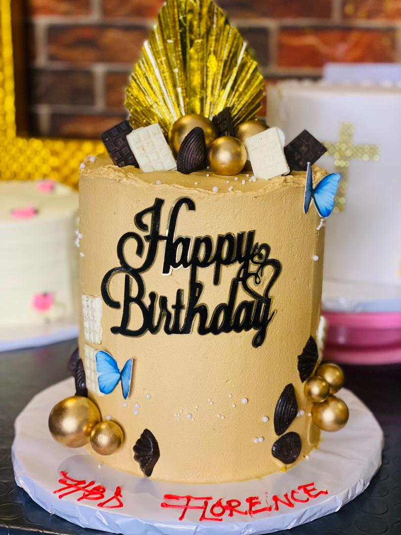 BROWN AND CHOCOLATE BIRTHDAY CAKE 