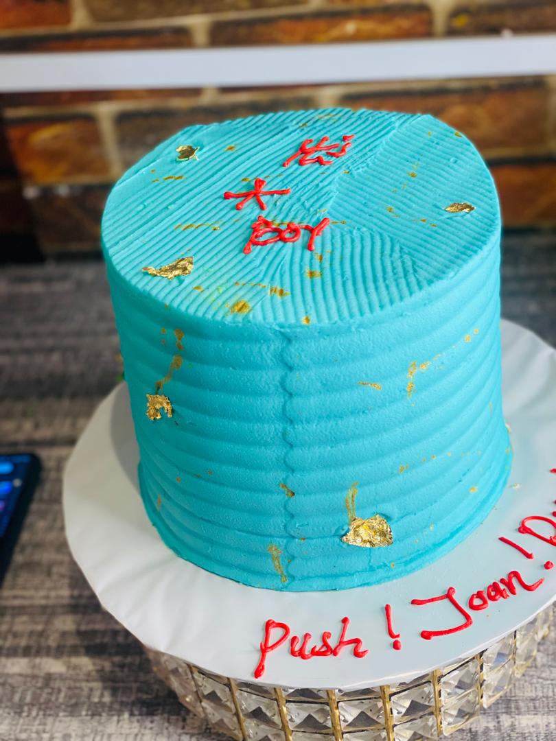 BLUE GOLDEN DUST BIRTHDAY CAKE 