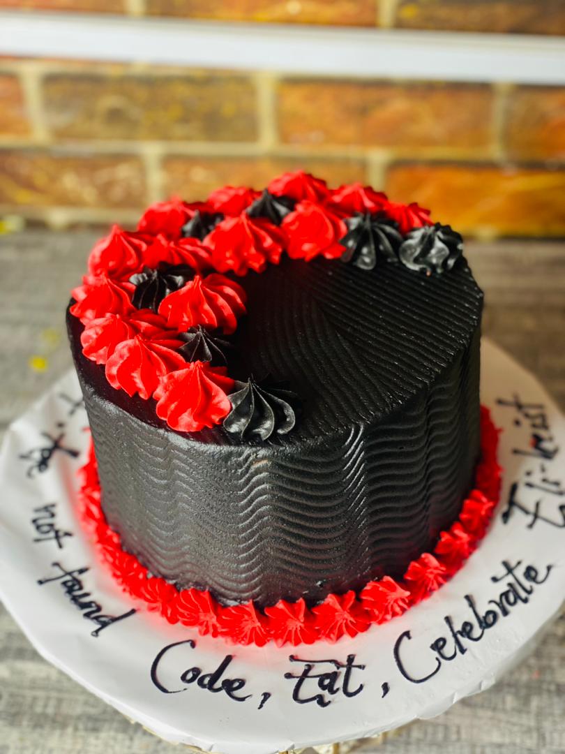 RED BLACK BIRTHDAY CAKE 