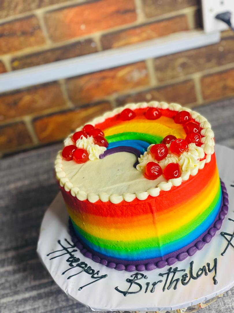 CHERRY RAINBOW BIRTHDAY CAKE 