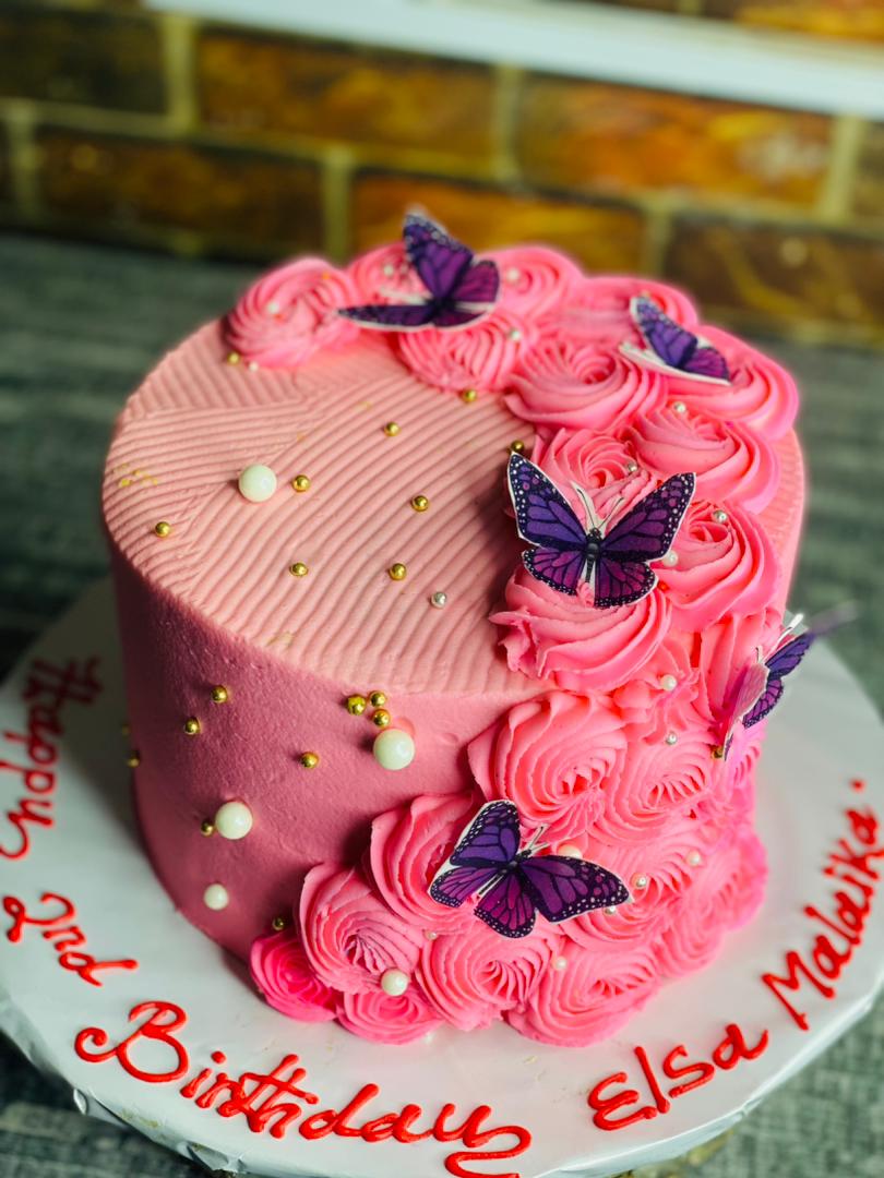 PINKY BUTTERFLY CAKE 