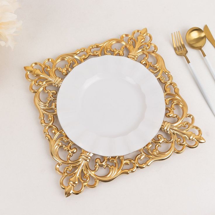 Square gold Charger plate 