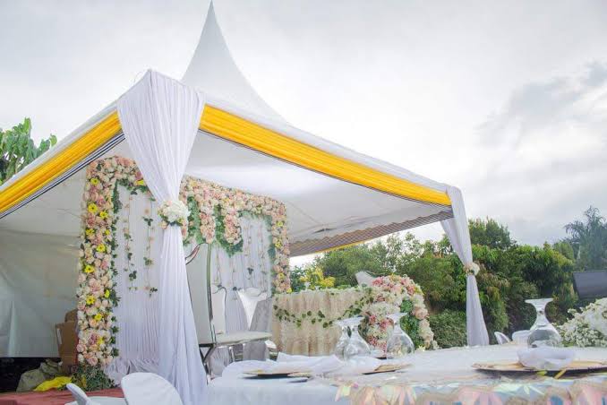 Tent with high table