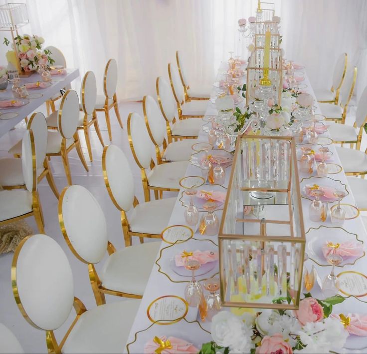 white wedding table setting 