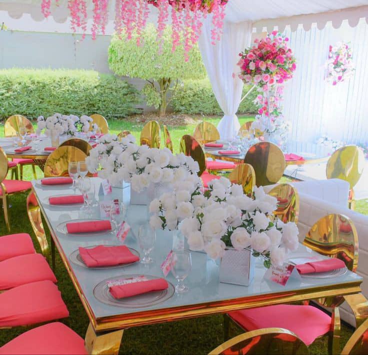 pink table setting 