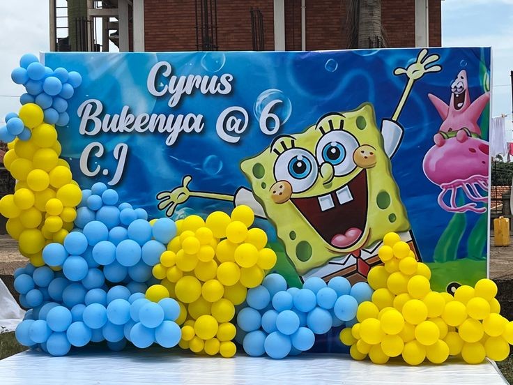 Cyrus's SpongeBob booth 