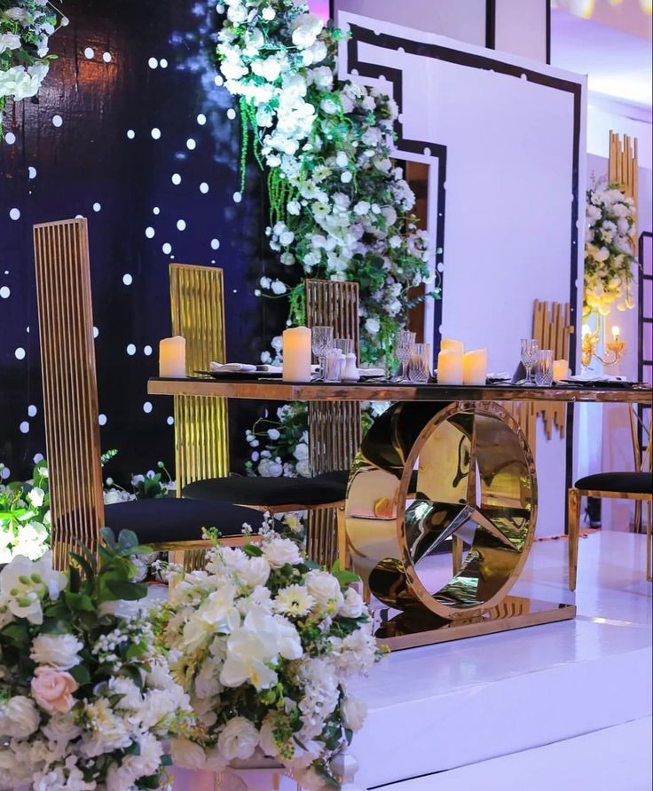 black and gold wedding gazebo 