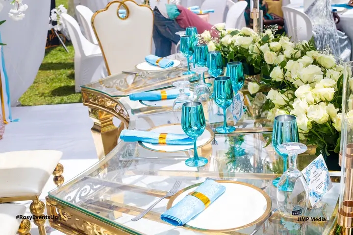 Golden Glass table setting 