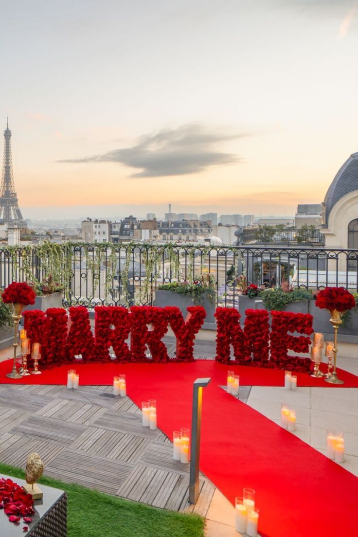 rooftop proposal decorations 