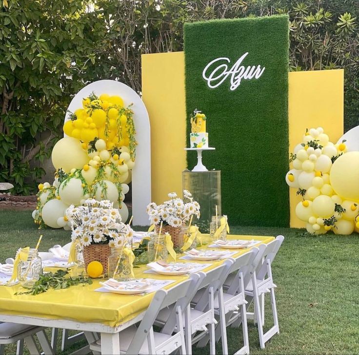 yellow table setup