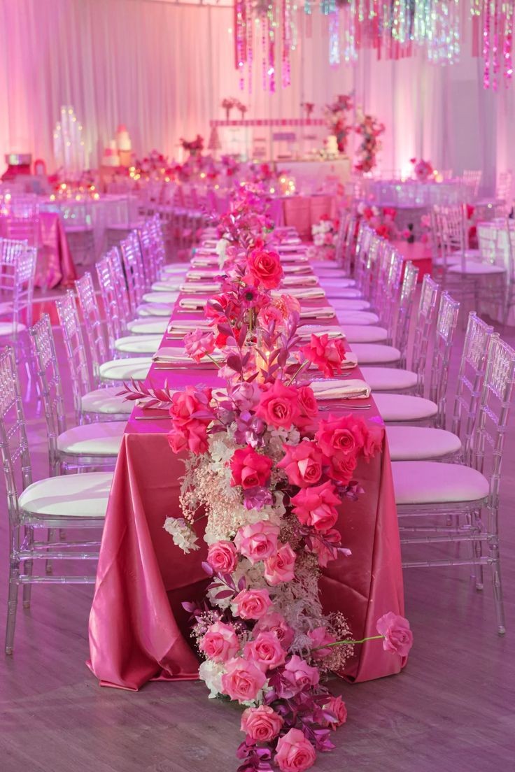 pink themed table and chair setting 