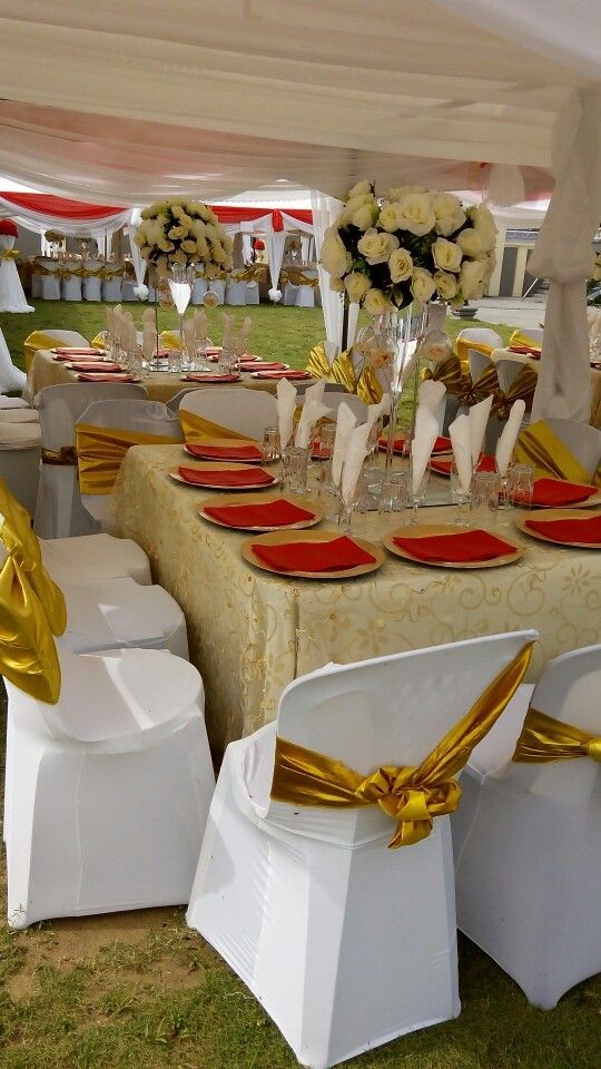 simple gold chair and table setting 