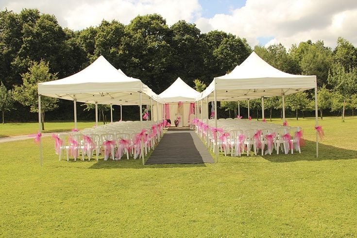 pink and white chair setting 