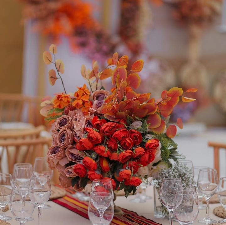 coffee brown rustic table set up 