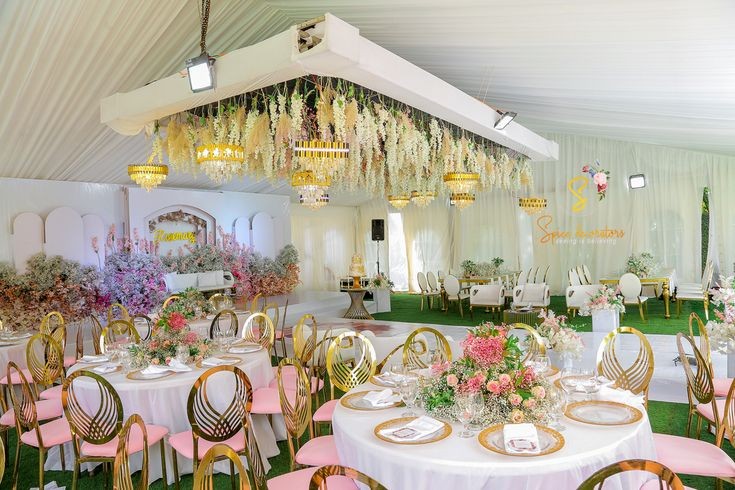 peach and white gazebo decorations 