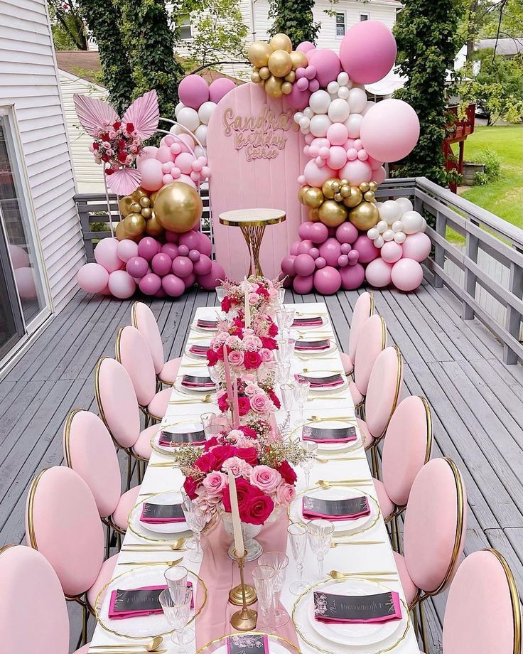Birthday party table and chair setting 