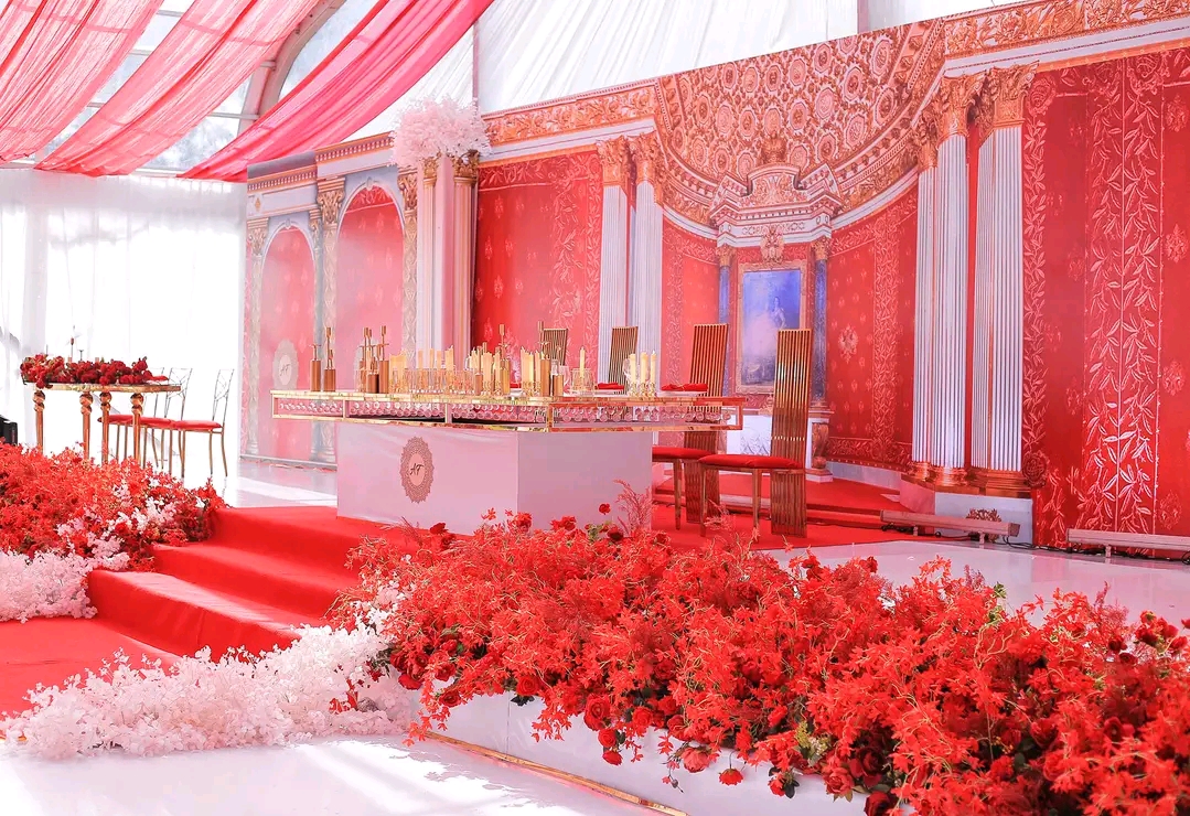 red themed wedding decor