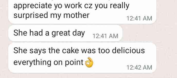 client's amazing feedback 