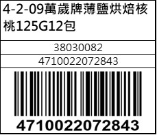 萬歲牌薄鹽烘焙核桃125G12包