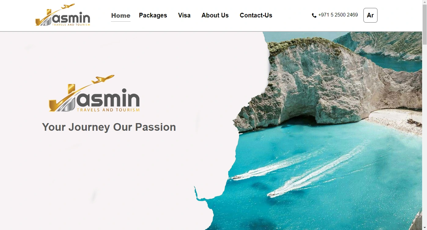 Travel company website
