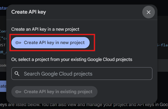 Create new project