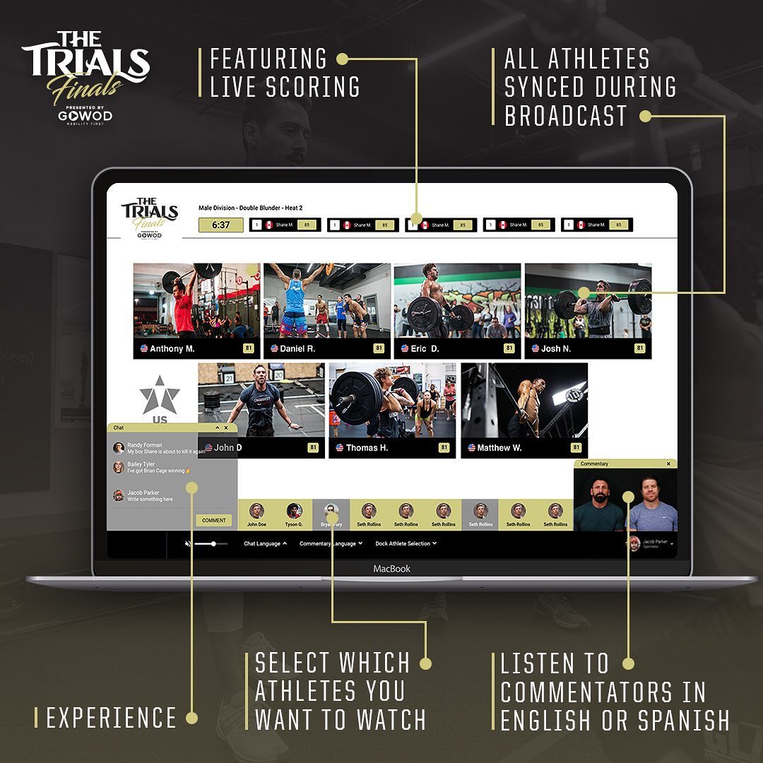 Trials Finals: Live Streaming Web App for Crossfit Events